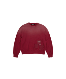 MEA（メア）の「VINTAGE WASHED PATCH SWEATSHIRT [RED]（スウェット）」