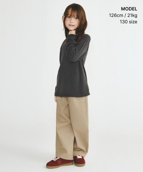 MUSINSA STANDARD KIDS（ムシンサスタンダードキッズ）の「[ヒットスタンダード] 起毛リラックスドタートルネック長袖Tシャツ [ダークグレー]（Tシャツ/カットソー・レディース・その他・100/110/150/160/140/130/120）」の3枚目の写真