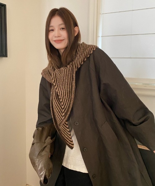 ウール混 ボーダーニットマフラー（マフラー）｜Ritzy（リッツィー）の