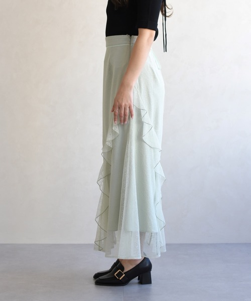 31 Sons de mode（トランテアン　ソン　ドゥ　モード）の「2026春夏新作 レースセミマーメイドスカート（スカート・レディース・オフホワイト/ライトグリーン・S/M）」の20枚目の写真