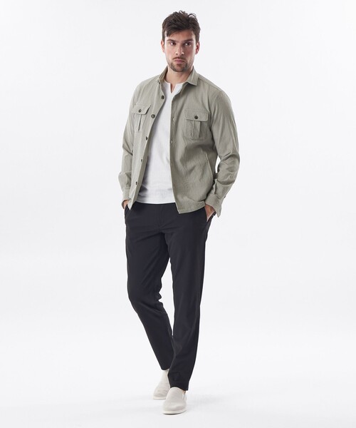 EPOCA UOMO（エポカウォモ）の「＊Safari5月号掲載＊ミニワッシャーシャツ（シャツ/ブラウス・メンズ・ベージュ系その他3/ダークネイビー・48/46）」の9枚目の写真