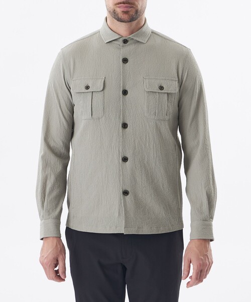 EPOCA UOMO（エポカウォモ）の「＊Safari5月号掲載＊ミニワッシャーシャツ（シャツ/ブラウス・メンズ・ベージュ系その他3/ダークネイビー・48/46）」の8枚目の写真