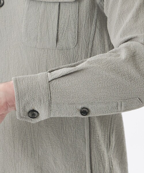 EPOCA UOMO（エポカウォモ）の「＊Safari5月号掲載＊ミニワッシャーシャツ（シャツ/ブラウス・メンズ・ベージュ系その他3/ダークネイビー・48/46）」の3枚目の写真