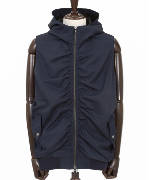 GERUGA　ゲルガ　ミリタリーベスト　フーデットベスト　フード着脱　M MORGAN HOODY CROPPED VEST, フード付きショート丈ベスト, 日本製