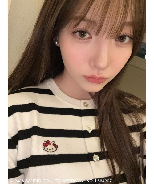 sanrio house（サンリオハウス）の「【HELLO KITTY】クルーネックワンポイントカーディガン（カーディガン/ボレロ・レディース・ブルー/その他/ライム/ピンク・F）」の9枚目の写真
