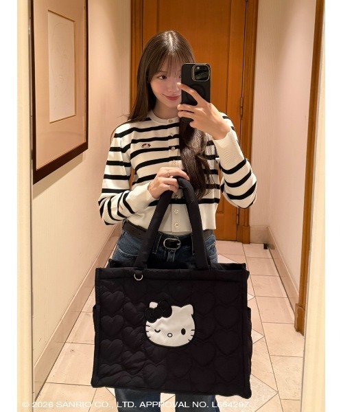 sanrio house（サンリオハウス）の「【HELLO KITTY】クルーネックワンポイントカーディガン（カーディガン/ボレロ・レディース・ブルー/その他/ライム/ピンク・F）」の10枚目の写真