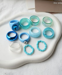 Port（ポート）の「【 Port / ポート 】 11個セット クリア＆ストーン ボリューム リング（リング）」