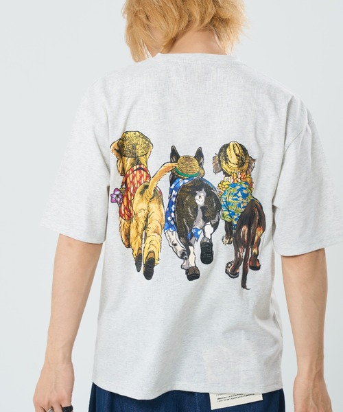 CORISCO(コリスコ)の「アロハアニマル柄TEE(M1)(Tシャツ/カットソー・メンズ・ブラック系1/グレー系1/グレー系2/ホワイト系2/ホワイト系1/ブラック系2/キナリ/オートミール・X-LARGE/LARGE/MEDIUM)」の13枚目の写真