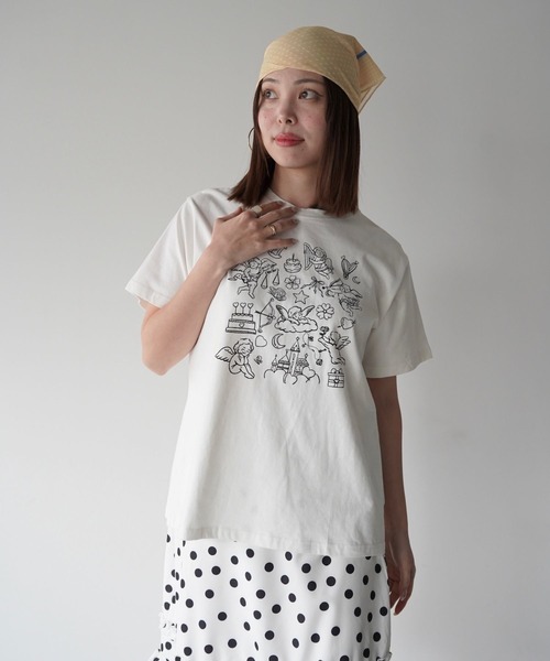 SANSeLF(サンセルフ)の「【SANSeLF】エンジェルモチーフTシャツ saw26s038(Tシャツ/カットソー・レディース・グレー/ホワイト・FREE)」の7枚目の写真