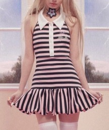 Unopened gift（アンオープンドギフト）の「【Unopened gift】striple dress / 【アンオープンドギフト】ストライプボーダーホルターネックワンピース（ワンピース）」