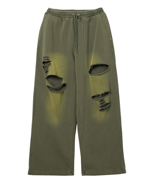 X-girl(エックスガール)の「DISTRESSED SWEATPANTS(スウェットパンツ・レディース・オレンジ/ブラック/オリーブ・S/M)」の3枚目の写真