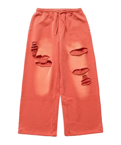 X-girl(エックスガール)の「DISTRESSED SWEATPANTS(スウェットパンツ・レディース・オレンジ/ブラック/オリーブ・S/M)」の4枚目の写真
