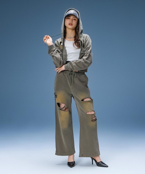 DISTRESSED SWEATPANTS（スウェットパンツ）｜X-girl（エックスガール