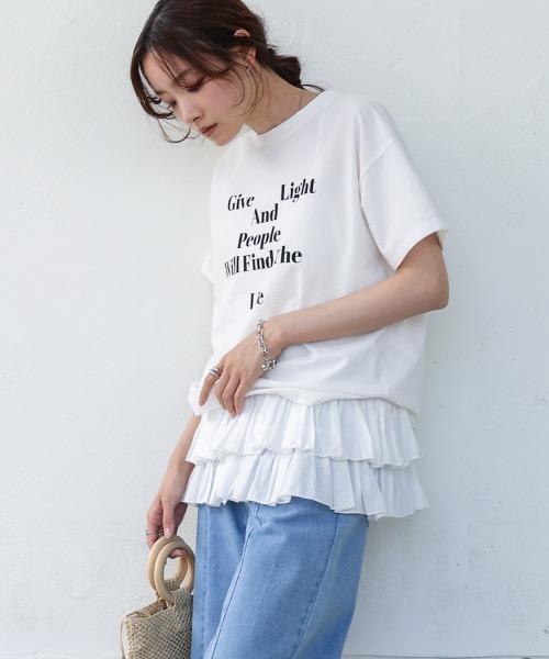 Bab（バブ）の「コットンフリルキャミトップス（キャミソール・レディース・オフホワイト/ブラック・MEDIUM）」の10枚目の写真