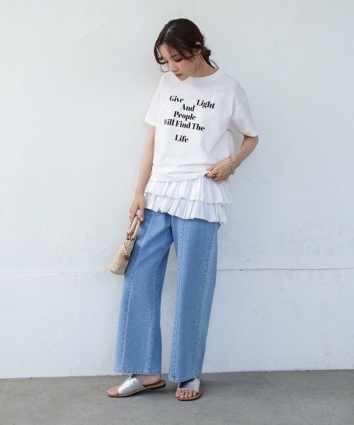 Bab（バブ）の「コットンフリルキャミトップス（キャミソール・レディース・オフホワイト/ブラック・MEDIUM）」の11枚目の写真