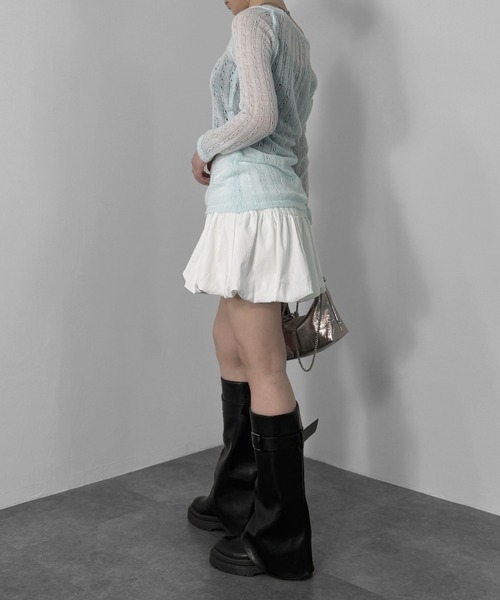 jiasecond.(ジアセカンド)の「【jiasecond.】ルーズパステルニット / ニット シアー 透かし編み ルーズ パステル ZOZOTOWN限定(ニット/セーター・レディース・ライトブルー/アイボリー・FREE)」の14枚目の写真