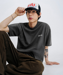 ベーシックロゴプリントオーバーサイズ半袖Tシャツ[ピグメントチャコール]