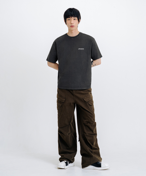 LEMAIN SECOND（リメインセカンド）の「ベーシックロゴプリントオーバーサイズ半袖Tシャツ[ピグメントチャコール]（Tシャツ/カットソー・レディース・その他・SMALL/MEDIUM/LARGE/X-LARGE）」の5枚目の写真