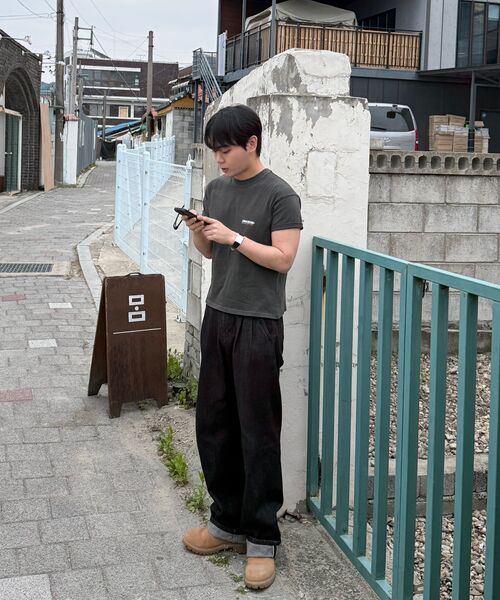 LEMAIN SECOND（リメインセカンド）の「ベーシックロゴプリントオーバーサイズ半袖Tシャツ[ピグメントチャコール]（Tシャツ/カットソー・レディース・その他・SMALL/MEDIUM/LARGE/X-LARGE）」の19枚目の写真