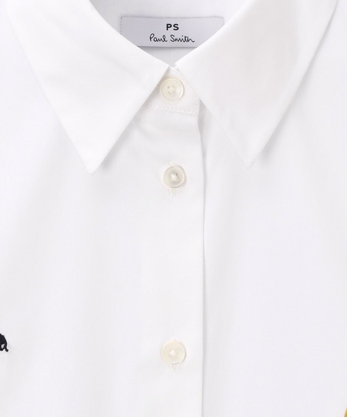 PS Paul Smith（ピーエスポールスミス）の「ウィメンズ ラッキーモチーフ エンブロイダリー シャツ / 165323 331BE（シャツ/ブラウス・レディース・ホワイト・40）」の2枚目の写真