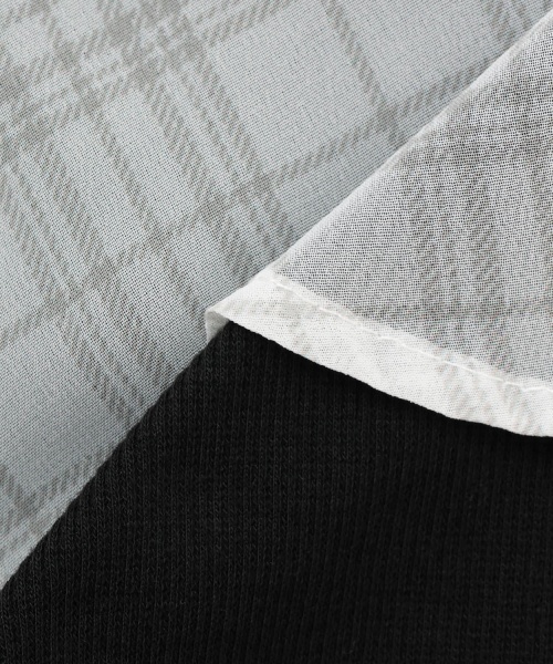 PINK-latte（ピンクラテ）の「肩あきシアーチェックドッキングシャツ（シャツ/ブラウス・キッズ・オフホワイト/サックスブルー/ライトピンク/ブラック・130cm/120cm/160cm/150cm/140cm）」の10枚目の写真