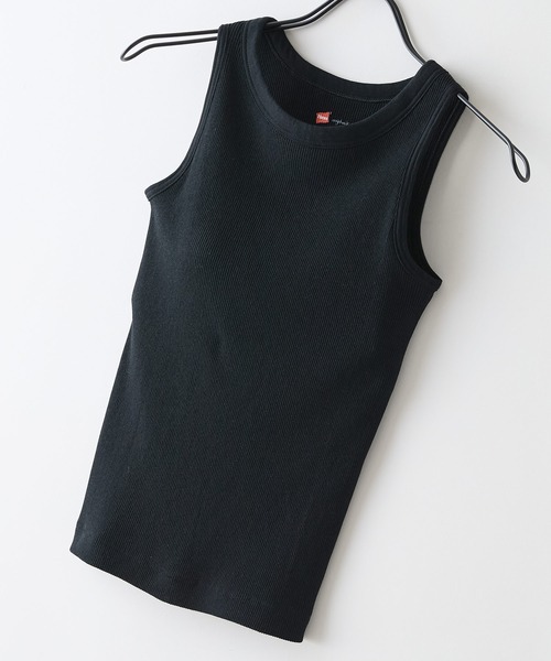 HANES(ヘインズ)の「【HANES/ヘインズ】【大人のアメリカンスリーブ】カップ付 タンクトップ 伸縮テレコ素材 安定のアンダーゴム仕様 丸胴(タンクトップ・レディース・ブラック/ホワイト/ブラウン・FREE)」の2枚目の写真