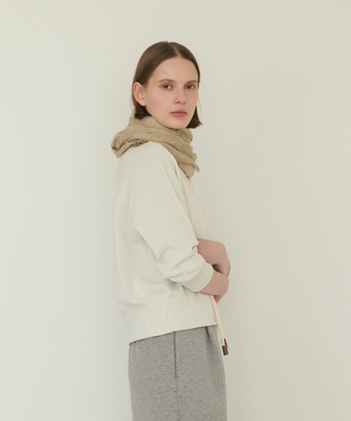 LA MARINE FRANCAISE（マリン フランセーズ）の「テープヤーンクルーネックプルオーバー（ニット/セーター・レディース・ブルー/オフホワイト/ライトグリーン・FREE）」の4枚目の写真