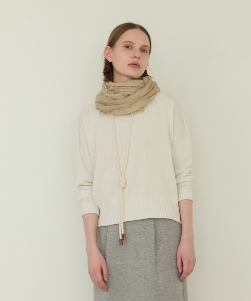 LA MARINE FRANCAISE（マリン フランセーズ）の「テープヤーンクルーネックプルオーバー（ニット/セーター・レディース・ブルー/オフホワイト/ライトグリーン・FREE）」の5枚目の写真