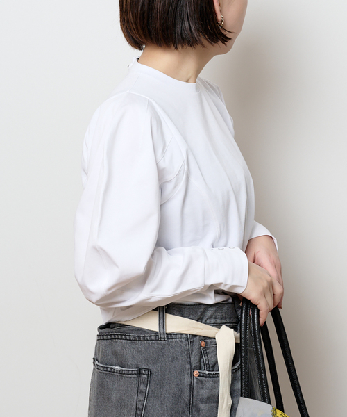 Bonum（ボナム）の「タックデザインロングスリーブTEE（Tシャツ/カットソー・レディース・ホワイト・FREE）」の10枚目の写真