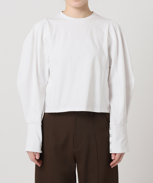 Bonum（ボナム）の「タックデザインロングスリーブTEE（Tシャツ/カットソー・レディース・ホワイト・FREE）」の17枚目の写真