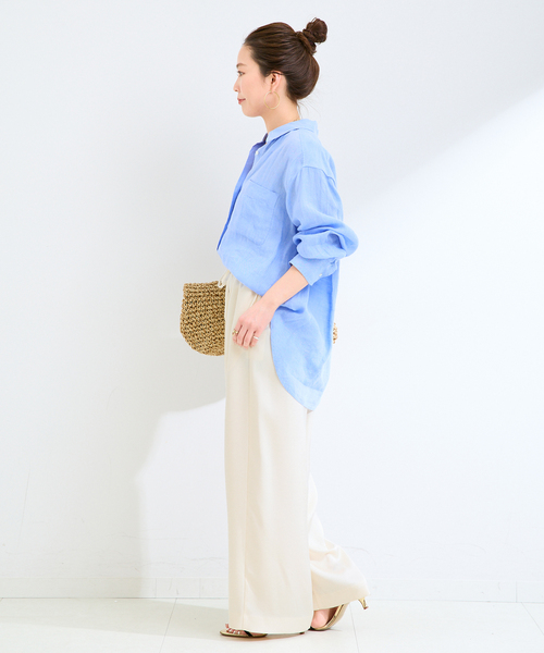 B.C STOCK（ベーセーストック）の「ウォッシャブル / サテンピンタックパンツ（その他パンツ・レディース・ブラウン/White・FREE）」の4枚目の写真