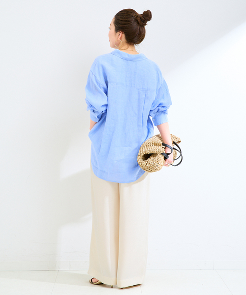 B.C STOCK（ベーセーストック）の「ウォッシャブル / サテンピンタックパンツ（その他パンツ・レディース・ブラウン/White・FREE）」の5枚目の写真