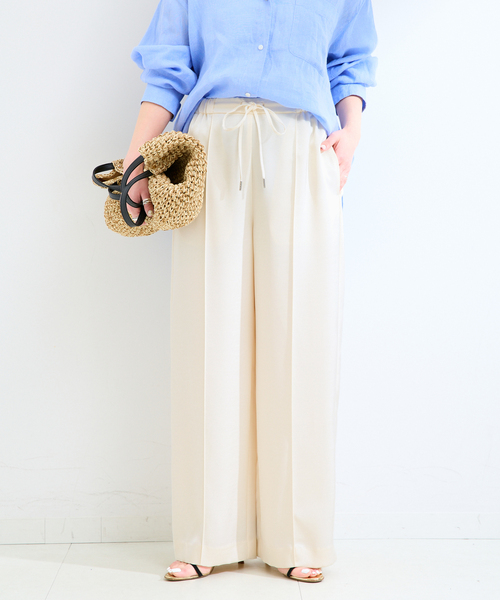 B.C STOCK（ベーセーストック）の「ウォッシャブル / サテンピンタックパンツ（その他パンツ・レディース・ブラウン/White・FREE）」の6枚目の写真