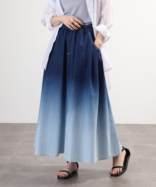 Anna Nicola(アンナニコラ)の「Anna Nicola デニムグラデーションスカート(デニムスカート・レディース・インディゴブルー/ブルー・38)」の11枚目の写真