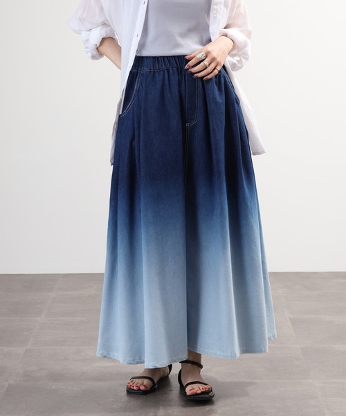Anna Nicola(アンナニコラ)の「Anna Nicola デニムグラデーションスカート(デニムスカート・レディース・インディゴブルー/ブルー・38)」の12枚目の写真