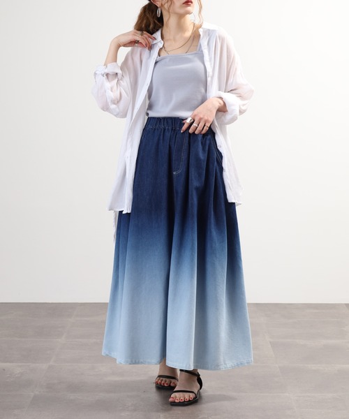 Anna Nicola(アンナニコラ)の「Anna Nicola デニムグラデーションスカート(デニムスカート・レディース・インディゴブルー/ブルー・38)」の15枚目の写真