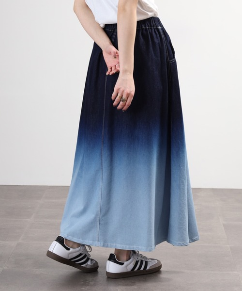 Anna Nicola(アンナニコラ)の「Anna Nicola デニムグラデーションスカート(デニムスカート・レディース・インディゴブルー/ブルー・38)」の6枚目の写真