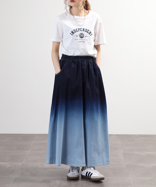 Anna Nicola(アンナニコラ)の「Anna Nicola デニムグラデーションスカート(デニムスカート・レディース・インディゴブルー/ブルー・38)」の8枚目の写真