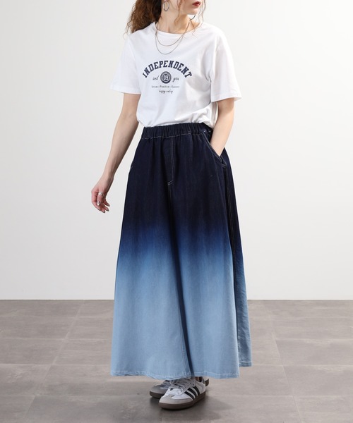 Anna Nicola(アンナニコラ)の「Anna Nicola デニムグラデーションスカート(デニムスカート・レディース・インディゴブルー/ブルー・38)」の9枚目の写真
