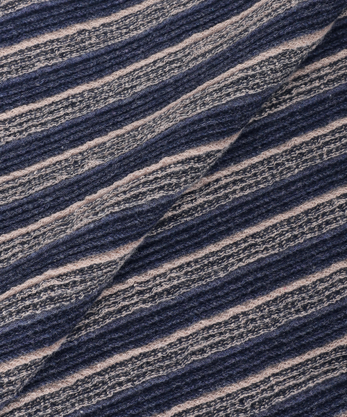 JOURNAL STANDARD（ジャーナルスタンダード）の「ポップ ボーダー パイル Tシャツ（Tシャツ/カットソー・メンズ・パープル/ブルー系その他/ブラック系その他・LARGE/MEDIUM）」の4枚目の写真