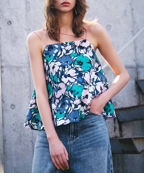 AKTE(アクテ)の「ランダムストラップキャミソールブラウス(シャツ/ブラウス・レディース・ライトブルー/ブラック/レッド/ピンク系/ブルー系・FREE)」の1枚目の写真