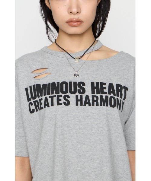 LAGUA GEM(ラグアジェム)の「CRASH LETTER OVER Tシャツ(Tシャツ/カットソー・レディース・ホワイト/杢グレー/ターコイズブルー・FREE)」の18枚目の写真