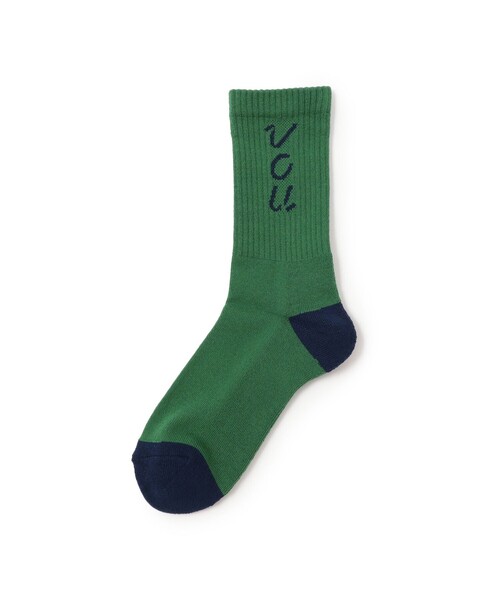 TOKYO CULTUART by BEAMS(トウキョウカルチャートバイビームス)の「VOU / LOGO&LOG SOX ②(ソックス/靴下・レディース・ネイビー/グリーン・ONE SIZE)」の2枚目の写真