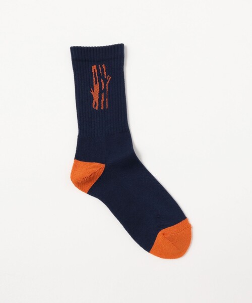 TOKYO CULTUART by BEAMS(トウキョウカルチャートバイビームス)の「VOU / LOGO&LOG SOX ②(ソックス/靴下・レディース・ネイビー/グリーン・ONE SIZE)」の5枚目の写真