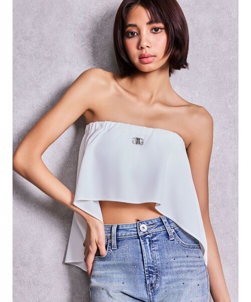 GYDA(ジェイダ)の「BACK LONGベアトップス(チューブトップ・レディース・ブラック/オフホワイト・FREE)」の3枚目の写真