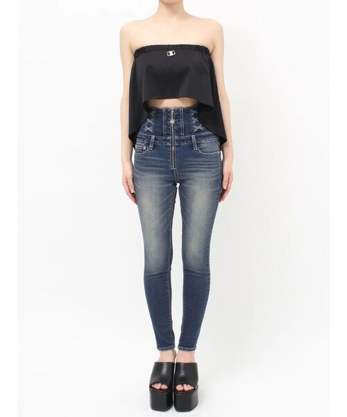 GYDA(ジェイダ)の「BACK LONGベアトップス(チューブトップ・レディース・ブラック/オフホワイト・FREE)」の19枚目の写真