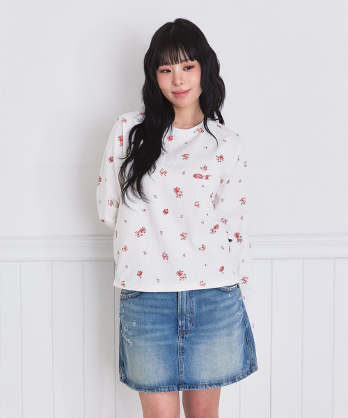 ESCAPEFROM(エスケープフロム)の「ソフトローズフルプリントスタンダードフィットロングスリーブアイボリー(Tシャツ/カットソー・レディース・その他・MEDIUM)」の5枚目の写真