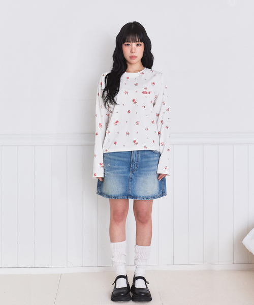 ESCAPEFROM(エスケープフロム)の「ソフトローズフルプリントスタンダードフィットロングスリーブアイボリー(Tシャツ/カットソー・レディース・その他・MEDIUM)」の6枚目の写真