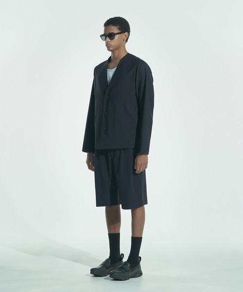 VICTIM（ヴィクティム）の「VICTIM ヴィクティム / COLLARLESS WOOL JACKET セットアップカラーレスウールテーラードジャケット / VTM-26-O-002（ノーカラージャケット・メンズ・ネイビー/ブラック・2/1）」の3枚目の写真