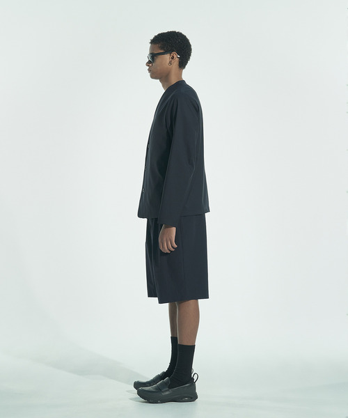VICTIM（ヴィクティム）の「VICTIM ヴィクティム / COLLARLESS WOOL JACKET セットアップカラーレスウールテーラードジャケット / VTM-26-O-002（ノーカラージャケット・メンズ・ネイビー/ブラック・2/1）」の4枚目の写真